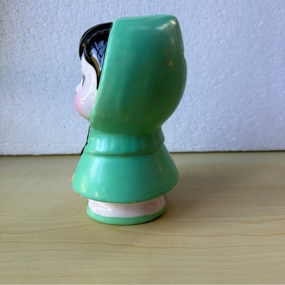 Light Green Riding Hood Vintage Ceramic Coin Bank - Picture 6 of 11